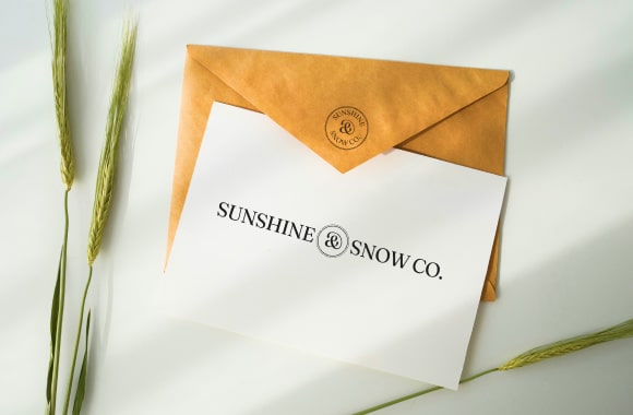 Letter with the sunshine and snow logo printed
